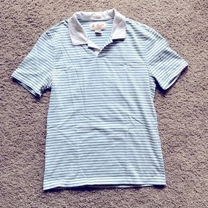 Men’s medium penguin stripe polo slit fit